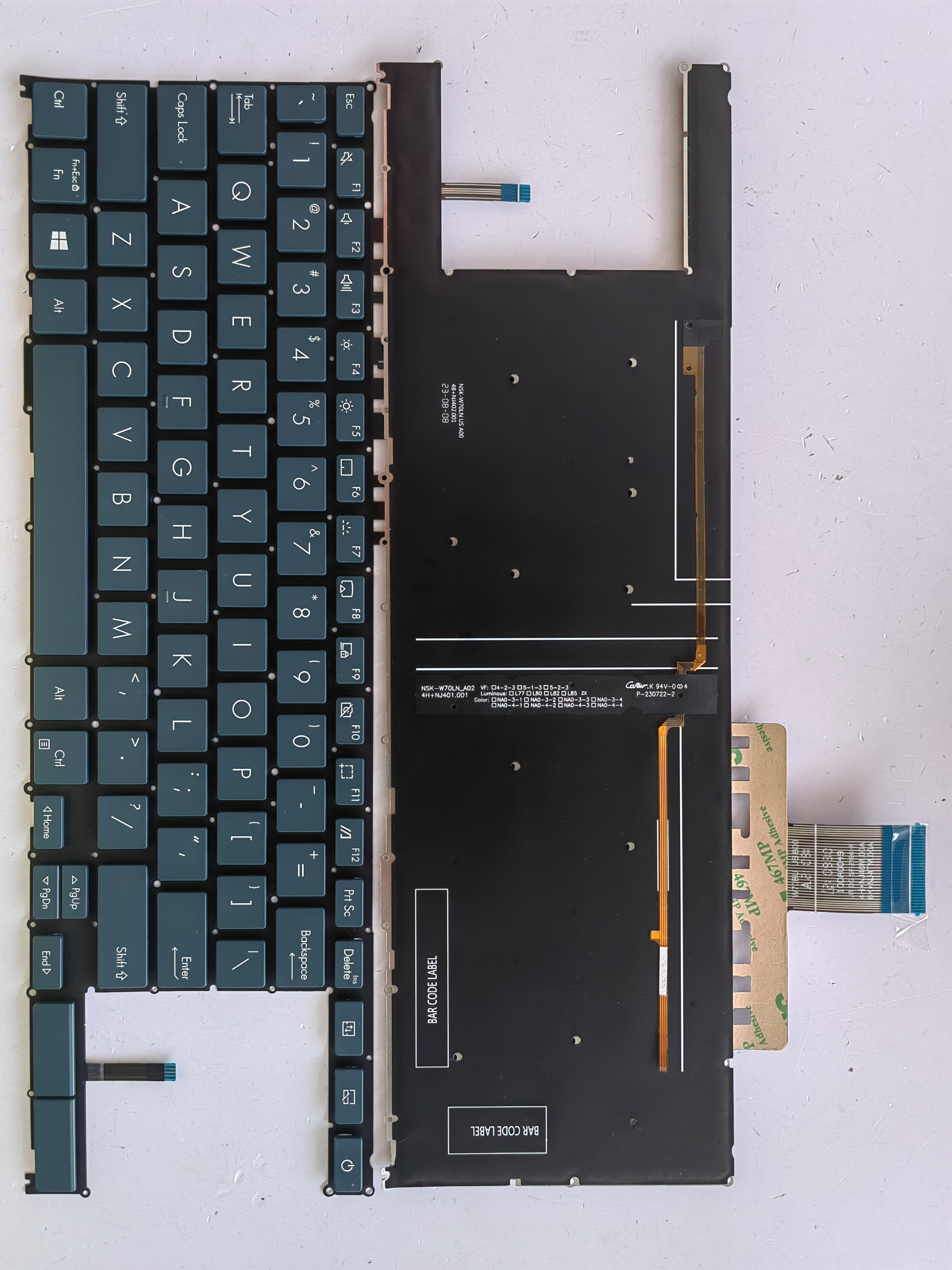 Picture of New Replacement Laptop Keyboard For ASUS UX482/UX4802ZE/UX4000F/UX4100E/UX482EA Blue Backlit US Layout